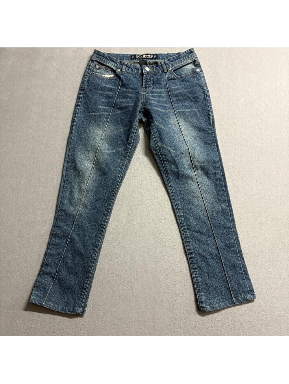 Access Basic Blue Jeans Womens Size 7 Blue Denim Straight Leg Mid Rise AC-3998